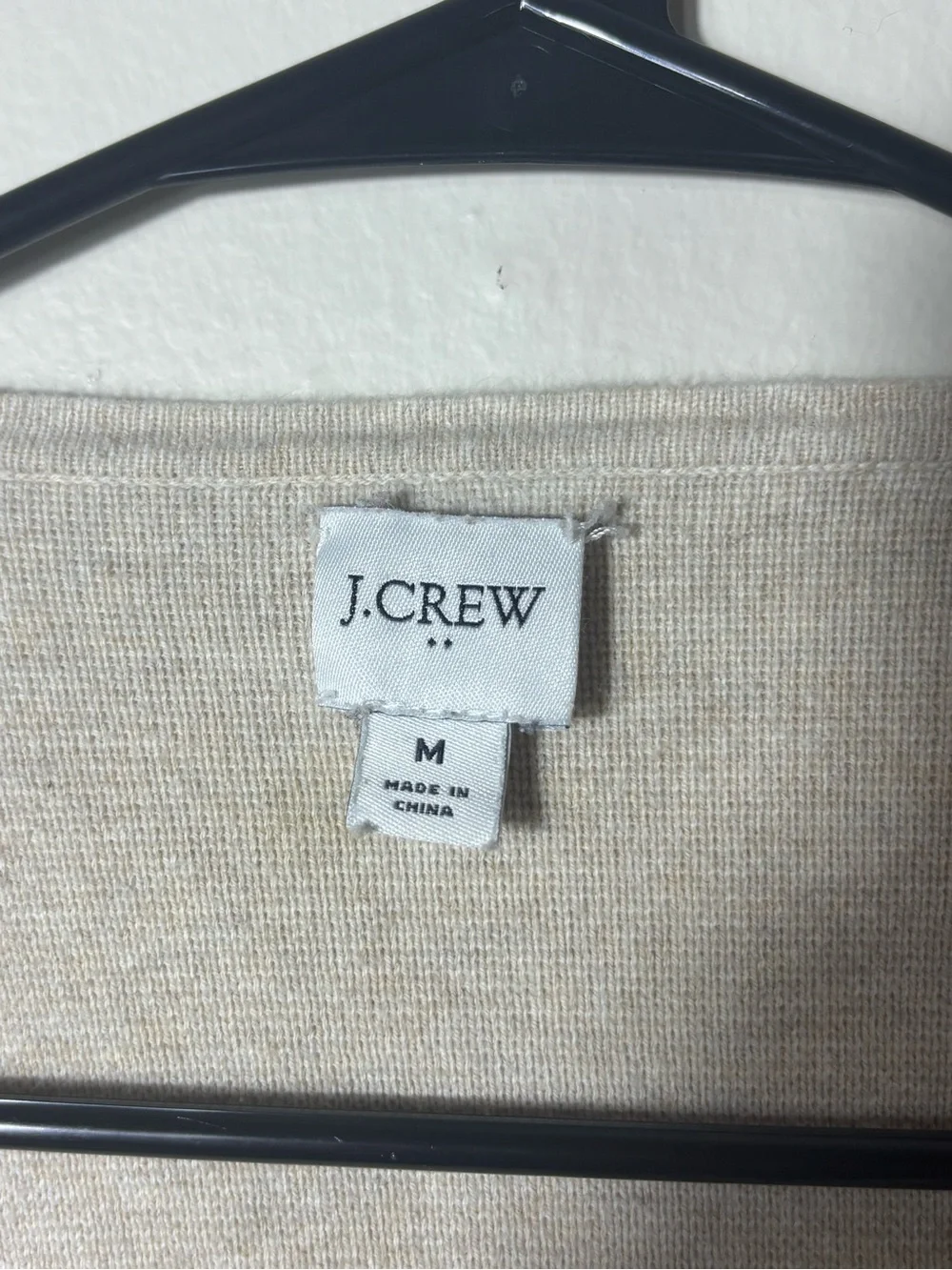 J.Crew Open Front Cardigan Sweater Jacket Blazer Knit Beige M